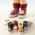 thumbnail image 4 of XIMIN Baby Toddler Sock Shoes Rubber Sole Non Slip First Walking Fleece Lining Soft Slipper Indoor/Outdoor Floor Slipper Cartoon Animal Shoes, 4 of 4