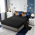 thumbnail image 4 of Manfei Kids Basketball Game 7-Piece Bedding Comforter Set,Sport Theme King Bedding Sets,Blue Orange Black Bed Sheets For Kids Boy,Microfiber Bedroom Decor Reversible, 4 of 9