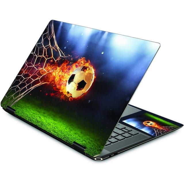 generic MightySkins Skin for HP Spectre X360 16" 2022 Flaming Soccer Ball Multicolour