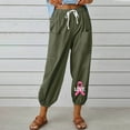 thumbnail image 2 of Sentmoon Wide Leg Jeans with Print Drawstring Elastic Waist Lounge Pants Plus Size Loose Fit Linen Flowy Pants for Women Summer with Pocket Beach Essentials for Travel and Vacation, 2 of 5