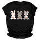 thumbnail image 1 of Gibobby Blusas Holgada Tops Conejito Pascua Manga O-cuello Impresión Camiseta corta Camiseta Túnica Mujer Blusa Camisetas de mujer（Negro， XXL), 1 of 5