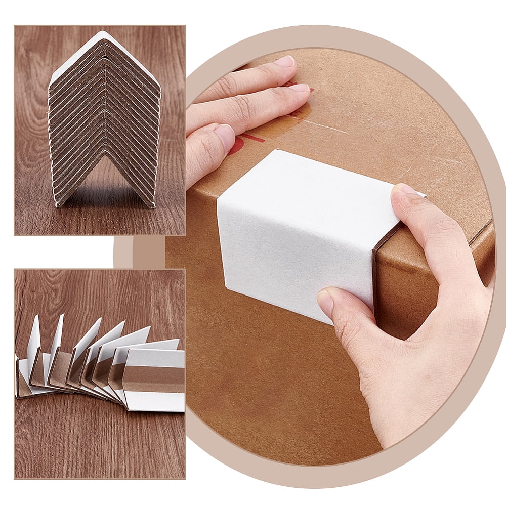 50Pcs Paper Furniture Corner Guards Table Corner Protector Floral White 76x50x50mm