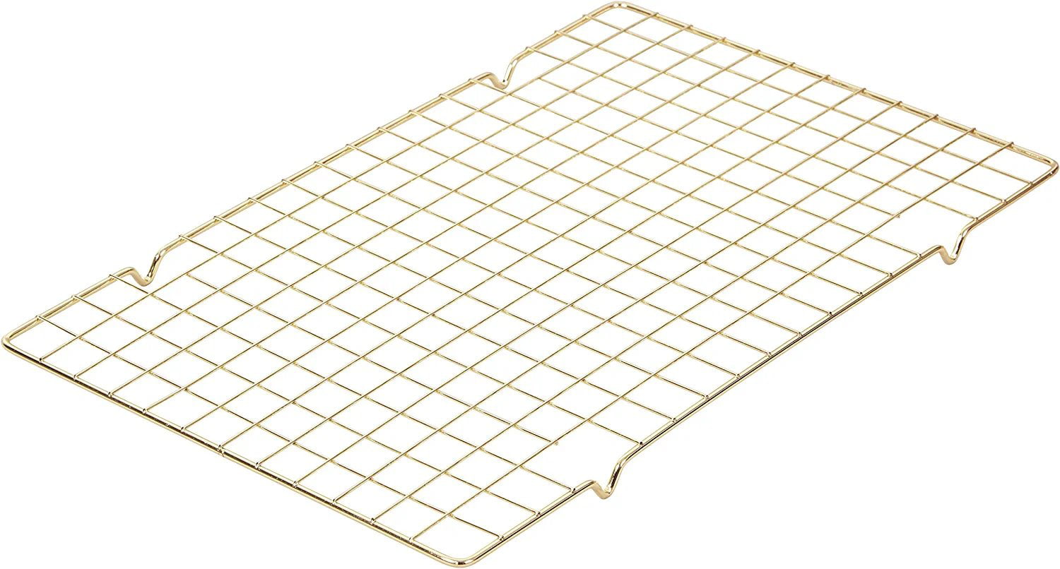 Wilton Diamond-Infused Non-Stick Navy Blue Cookie Sheet w/ Gold Cooling  Rack