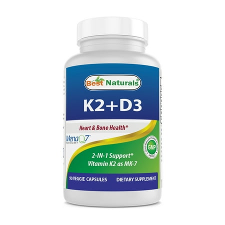 Best Naturals K2 D3 Vitamin Supplement 90 Veggie