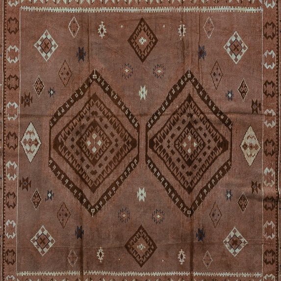 Ahgly Company Machine Washable Indoor Square Southwestern Turquoise Blue Country Area Rugs, 8' Square