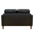 thumbnail image 2 of Sunset Trading Prelude 55" Contemporary Top-Grain Leather Loveseat in Black, 2 of 5
