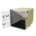 thumbnail image 3 of Abstract Dog Crate Cover, Intertwined Geometric Shapes Nostalgic Inspired, Easy to Use Pet Kennel Cover for Medium Large Dogs, 35" x 23" x 27", Yellow Multicolor, by Ambesonne, 3 of 6