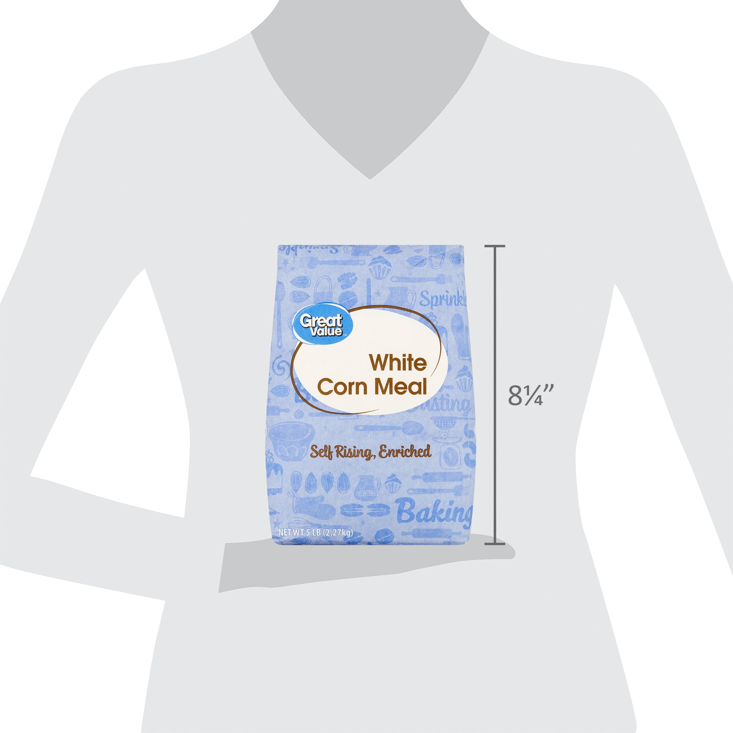 Great Value Self Rising White Cornmeal, 5 lbs