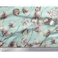 thumbnail image 2 of Soimoi Green Viscose Chiffon Fabric Cotton Ball Floral Printed Fabric 1 Yard 42 Inch Wide, 2 of 3