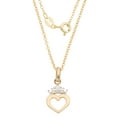 thumbnail image 4 of Disney Girls Princess 10kt Yellow Gold Heart Crown Pendant, 18, 4 of 4