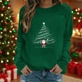 thumbnail image 2 of Taqqpue Women Christmas Sweatshirt Vintage Funny Xmas Tree Graphic Fleece Linend Pullovers Fall Winter Crewneck Oversized Long Sleeve Tops Ugly Christmas Sweater for Women, 2 of 4