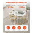 thumbnail image 6 of Small Round Nesting Coffee Tables, 23.6 Inch Metal Frame Set, Vintage Nightstand & End Table for Bedroom, White/Gold, 6 of 10