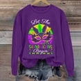 thumbnail image 2 of Clearance!BKQCNKM Crewneck Sweatshirts Women Sweatshirts for Women Trendy Women Sweatshirt Let the Shenanigans Begin Letter Printed Top Long Sleeve Shirts for Women Purple XL, 2 of 4