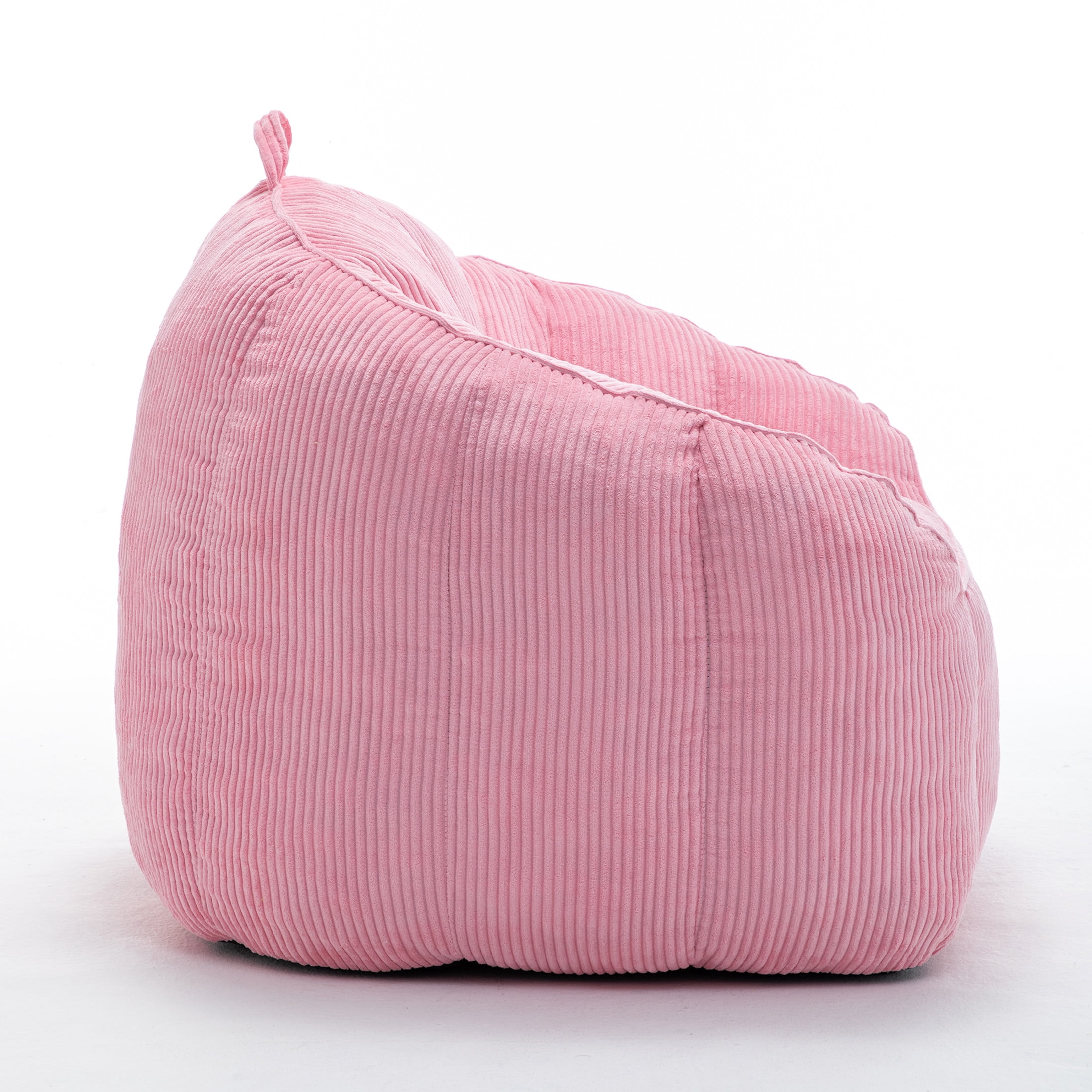 Noble House Revon Giant Corduroy Bean Bag Chair with Armrests, Cozy Memory Foam Lounge Couch for Living Room, Pink