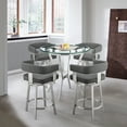 thumbnail image 3 of Armen Living Naomi and Lorin 5PC Stainless Steel Counter Dining Set in Silver, 3 of 6