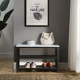 thumbnail image 3 of Acme Taurus Shoe Rack in White Printed Faux Marble & Black Finish, 3 of 3