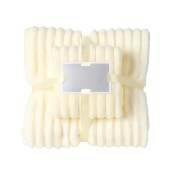 JOGZMZ Plush Candy Stripe Bath Towel Set - 2PC Ultra Soft Velvet Towels 55x27 Inches, Quick Absorb Home Travel Spa Gift Ready