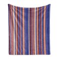 thumbnail image 1 of Abstract Soft Flannel Fleece Throw Blanket, Gradient Color Vertical Stripes Lines Art Retro Graphic Display, Cozy Plush for Indoor and Outdoor Use, 50" x 70", Violet Blue Salmon, by Ambesonne, 1 of 6