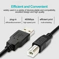 thumbnail image 6 of PwrON 6ft USB Cable Data PC Cord Replacement for Makerbot Replicator Z18 Professional Grade 3D Printer MP05950, 6 of 6