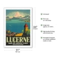 thumbnail image 2 of Lucerne And Its Lovely Lake Switzerland - Vintage Travel Poster by Otto Landolt c.1930s - Fine Art Rolled Canvas Print 27in x 40in, 2 of 4