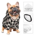 thumbnail image 3 of Fotbe Black Plaid Heart Sudadera con Estampado para Perros Pequeños – Suéter con Capucha para Mascotas, Tela Suave de Forro Polar con Bolsillo-X-Small, 3 of 7