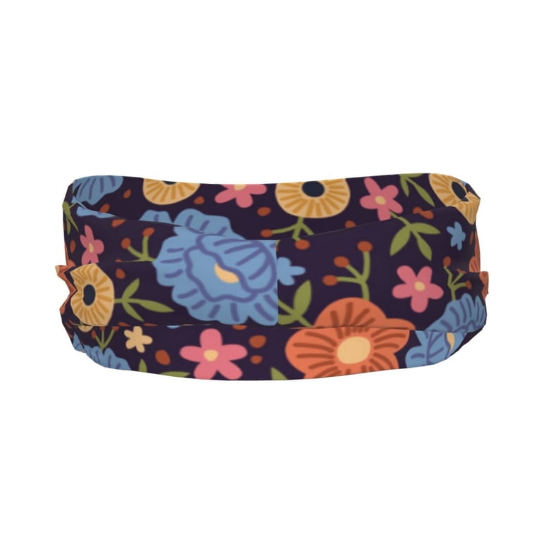 Yiaed Leaves Flower Print Sports Headbands,Moisture Wicking  display picture 1