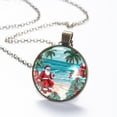 thumbnail image 6 of Santa Claus Vacation Necklace Personalized Custom Photo Round Pendant Adjustable Stainless Steel Necklaces with Gift Box for Men Women Mothers Valentine's Jewelry Gift, 6 of 6