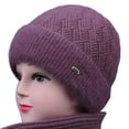 thumbnail image 5 of Middle-Aged Elderly Winter Woolen Hat Fleece Lining Thickened Mom Beanie Hat Warm Grandmother Knitted Hat, 5 of 7