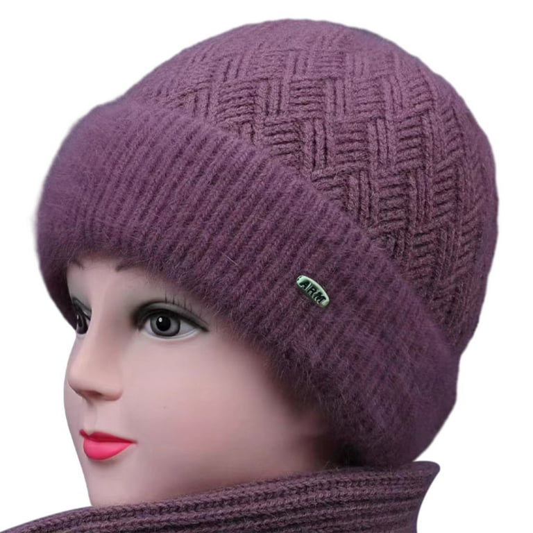 Middle-Aged Elderly Winter Woolen Hat Fleece Lining