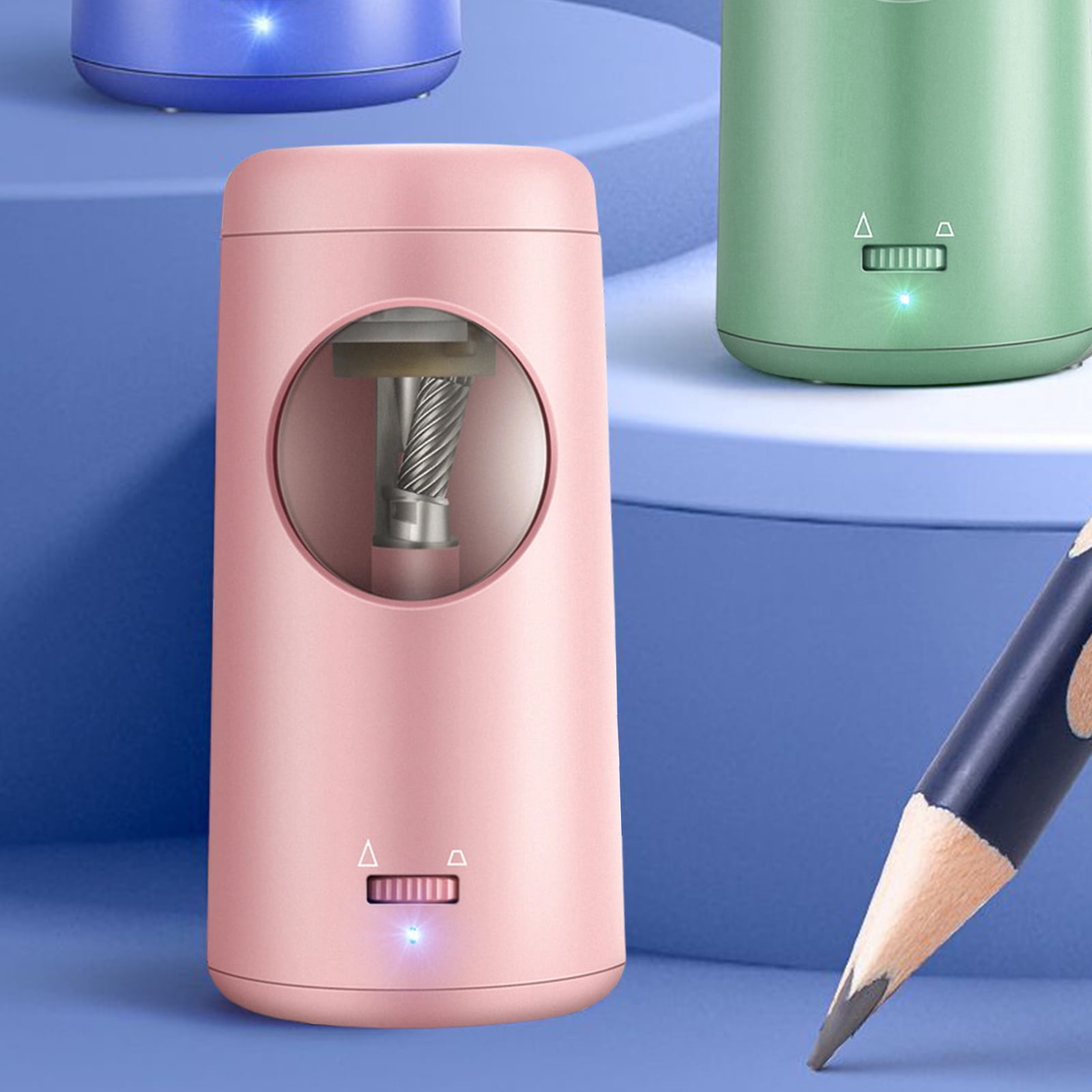 Automatic Electric Pencil Sharpener Auto Stop 2 Thickness Adjustable for 6mm-8mm Drawing Pencils Soft/Hard Charcoals