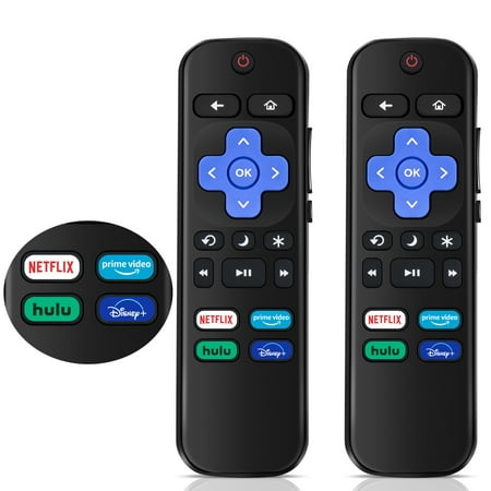 (Pack of 2) Replacement Remote Control for Roku TV,Universal for TCL /for Hisense /for Sharp /for Onn /for Insignia Roku TV【Not for Roku Stick and Box】