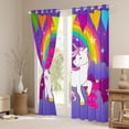 thumbnail image 3 of Erosebridal Hot Pink E Curtains for Living Room, Dreamy Unicorn Animal Blackout Curtains Set of 2 (38x45), Initial Letter Black Out Curtains, Window Drapes Bedroom Decor, 3 of 6