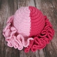 thumbnail image 4 of Dsseng Sweet Girls Crochet Ruffled Brim Bucket Hat Cute Ladies Fisherman Hat Exaggerated Style Teens Winter Windproof Hat, 4 of 7