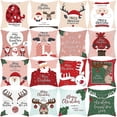 thumbnail image 2 of Funda de almohada farfi estampado de Navidad feliz navidad funda de cojín de Papá Noel de poliéster lavable con agua, 2 of 5