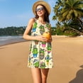 thumbnail image 3 of Daiia Cute Cartoon Cactus Print Women's Dresses 2025 Trendy Short sleeve Dresses Casual Baggy Flowy Maxi Sun Dresses, 3 of 7