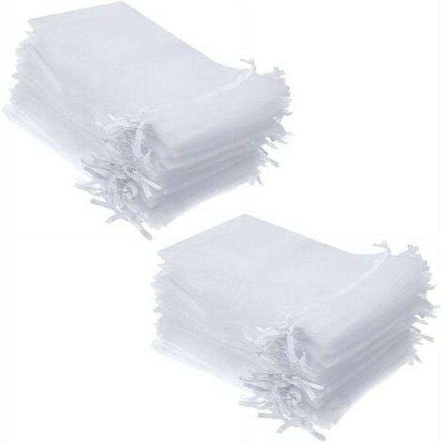 100 bolsitas de bolsas de organza blancas de 13x18cm, utilizables como bolsas de dulces, bolsas de joyería, bolsas de regalo de boda o Navidad