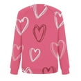thumbnail image 5 of Aboser Women's Valentines Day Print Shirts All-Over Love Tshirt Holiday Long Sleeve Tops Valentine Sweatshirt Crewneck Comfort Pullover Blouse Tee Shirt, 5 of 5