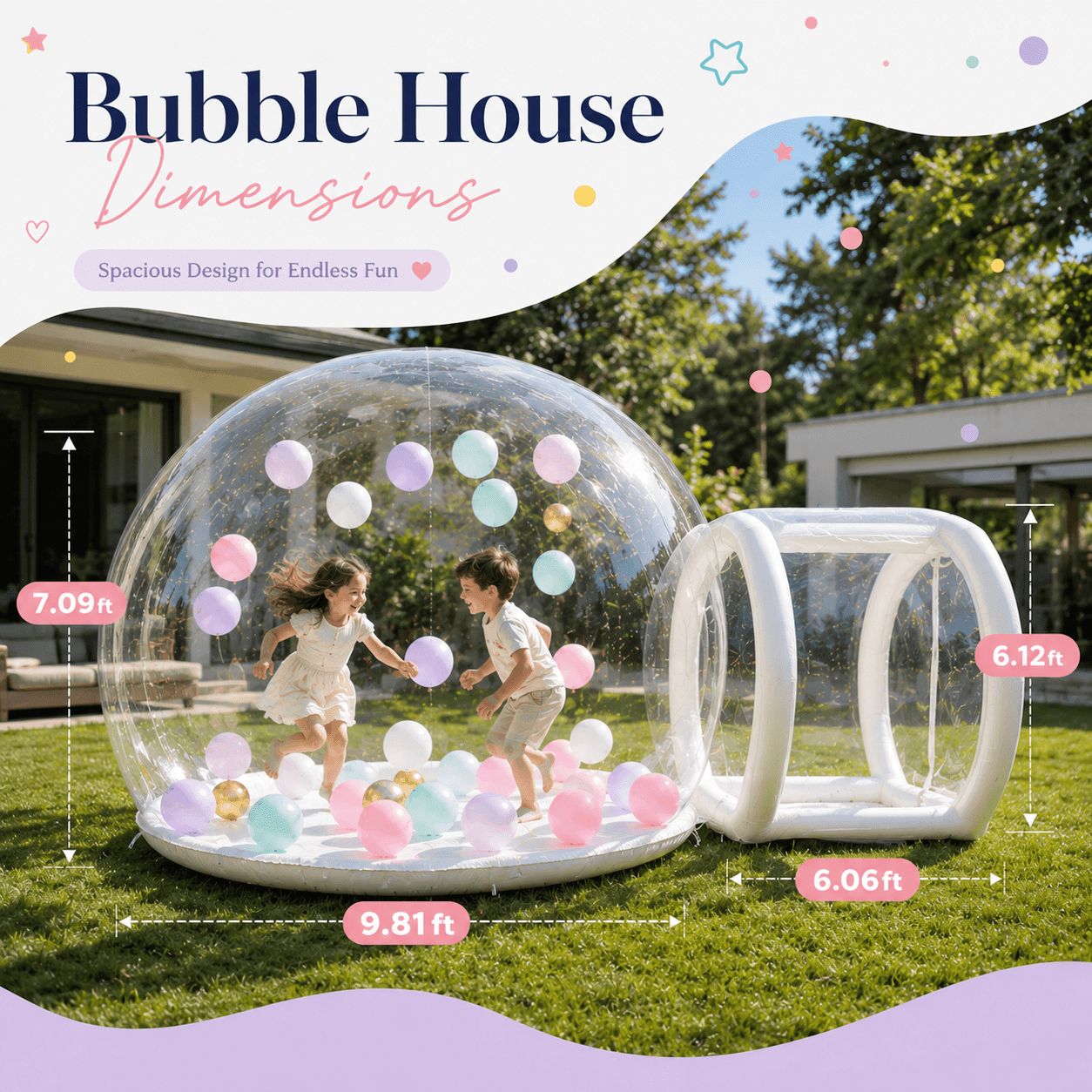 10FT Bubble Balloon House Bubble Tent for Party Balloons Decorations