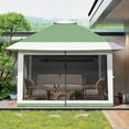 thumbnail image 2 of 12' x 12' Outdoor Gazebo Shelter, Pop Up Heavy Duty Double Roof Patio Gazebo with Netting and Curtains, Outdoor Patio Canopy for Lawn, Garden, Backyard, Deck, 2 of 9