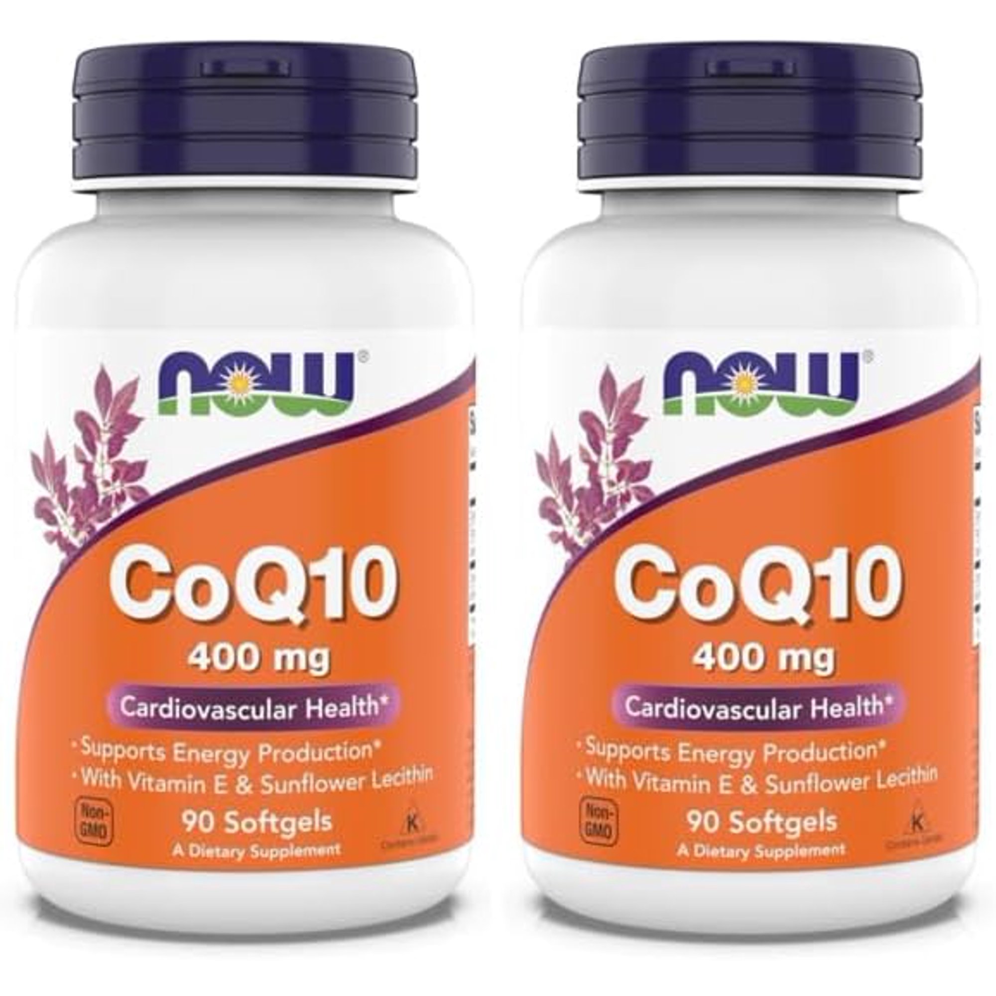 NOW Foods Supplements, CoQ10 400 mg, Pharmaceutical Grade, All-Trans Form Produced by Fermentation, 90 Softgels (Pack of 2)