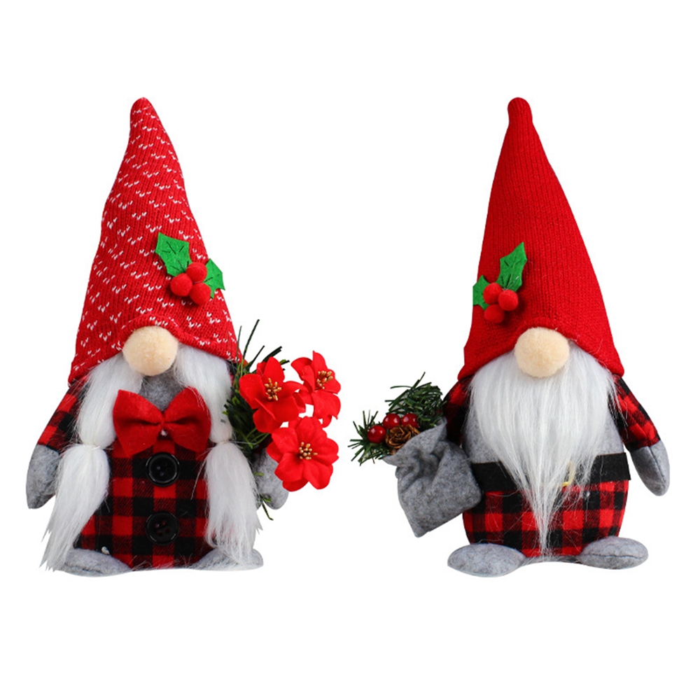 2 Pack Christmas Snowman Gnomes Plush, Handmade Swedish Tomte Gnomes