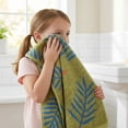 thumbnail image 6 of REGALWOVEN Cotton Soft Hand Towel for Bathroom, Leaf Pattern Absorbent Towel for Home, Kitchen 29" x 13" Green 1pk, 6 of 7