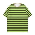 thumbnail image 3 of Casual Striped Round Neck Short Sleeve T Shirt for Spring Breathable, Minimalist Design, Suitable for Home & Outings, Multiple Sizes, 3 of 3
