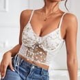 thumbnail image 5 of YYDGH Women's Floral Lace Embroidery Camisole Sexy Spaghetti Straps Open Back Cami Tops Sleeveless Corset Bustier Tees Shirt White L, 5 of 8
