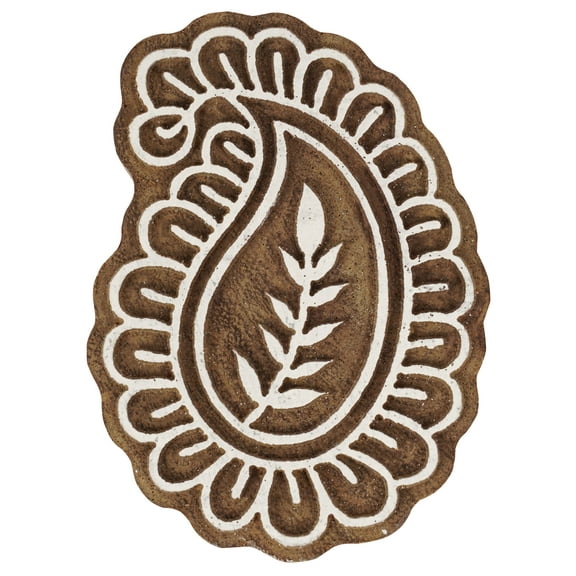 IBA Indianbeautifulart Textile Printing Block Paisley Hand Carved Wooden Stamp Wood Block Printing Textile Stamps For Fabric/ Pottery Blocks-2.5