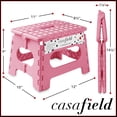 thumbnail image 3 of Casafield 9" Folding Step Stool with Handle - Pink, Collapsible Foot Stool for Adults, 3 of 8