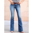 thumbnail image 6 of Boot Cut Jeans for Women Mid Waist Tummy Control Trendy Flare Jeans Straight Denim Pants Light Blue XS, 6 of 7