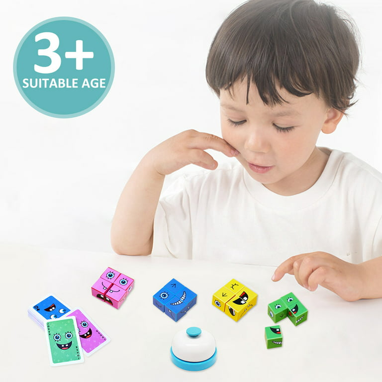 Expression Puzzle Building Blocks Game - Little Learners Toys
