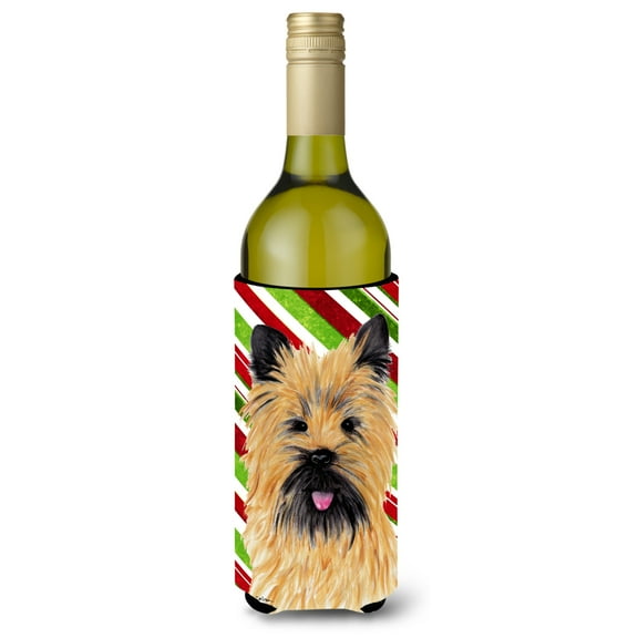 Cairn Terrier Candy Cane Holiday Christmas Wine Bottle Hugger