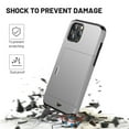 thumbnail image 2 of Dteck Case for iPhone 12 Pro 6.1-inch,Shockproof Rubber Case Card Holder Hybrid Dual Layer PC iPhone 12 6.1" Back Phone Protective Cover,Gray, 2 of 5
